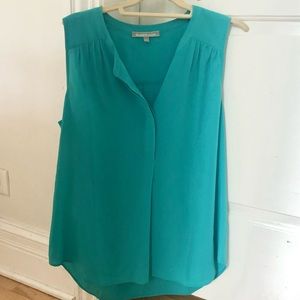 Daniel Rainn Teal Blue Sleeveless Blouse Size Large